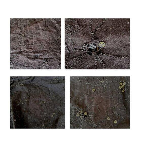 Vintage Liz Claiborne Black Sequined Maxi Skirt Size 6 Embroidered Floral READ - Picture 12 of 12